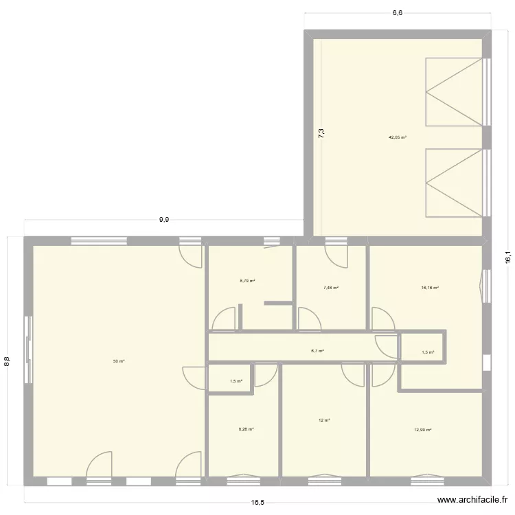 Plan 2. Plan de 11 pièces et 167 m² Plan 2. Plan de 11 pièces et 167 m²