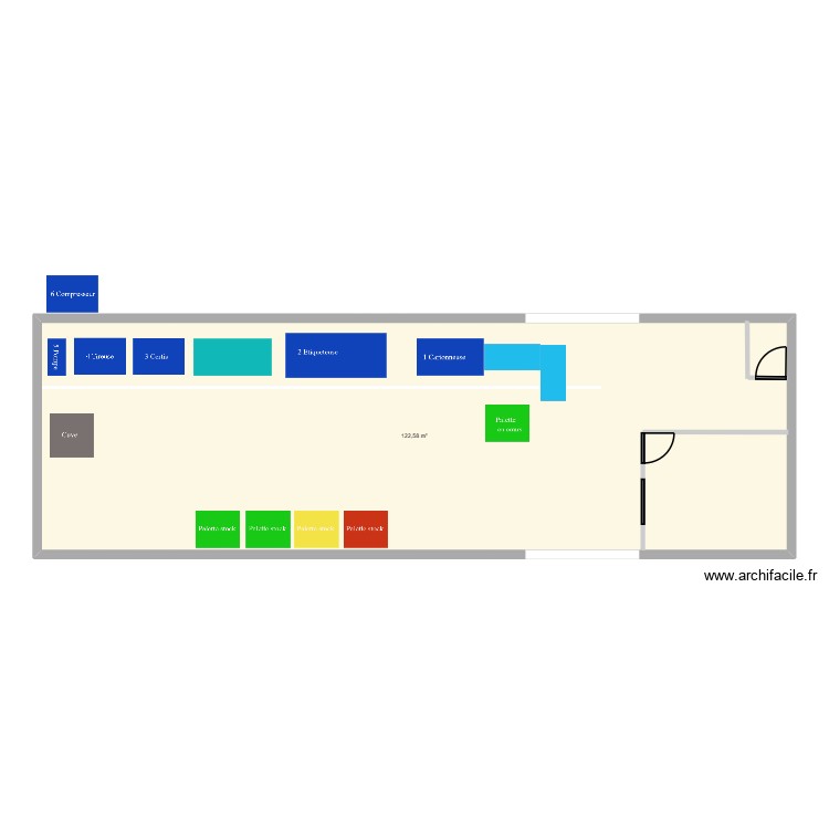 Bascous machines et bureau. Plan de 0 pièce et 0 m2