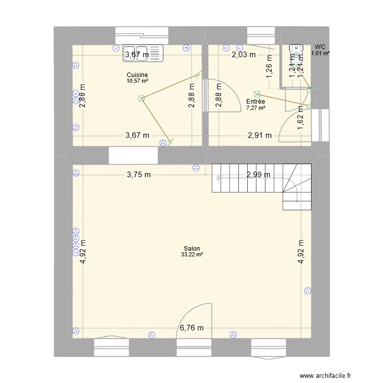 Léo. Plan de 4 pièces et 52 m2