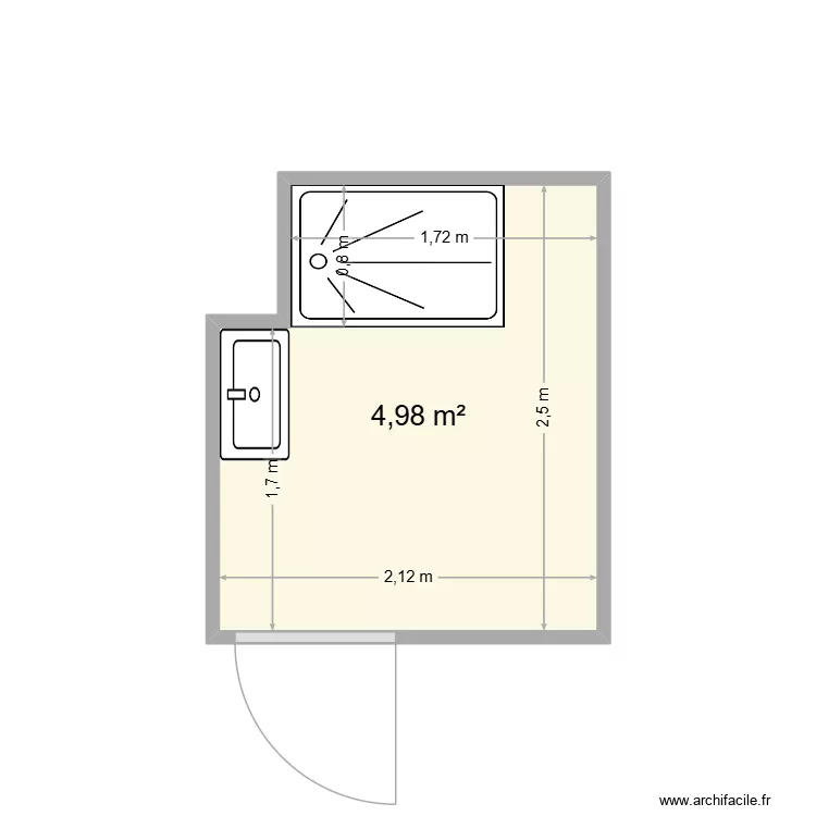plan Rouzi&eacute;r&eacute;. Plan de 1 pièce et 5 m²