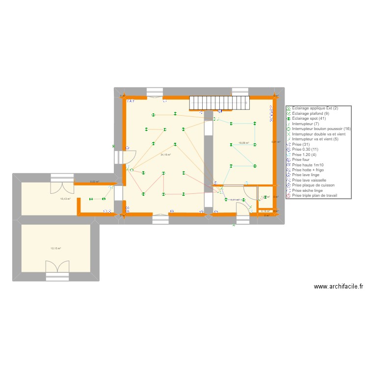 Chantier Raja. Plan de 41 pièces et 193 m2