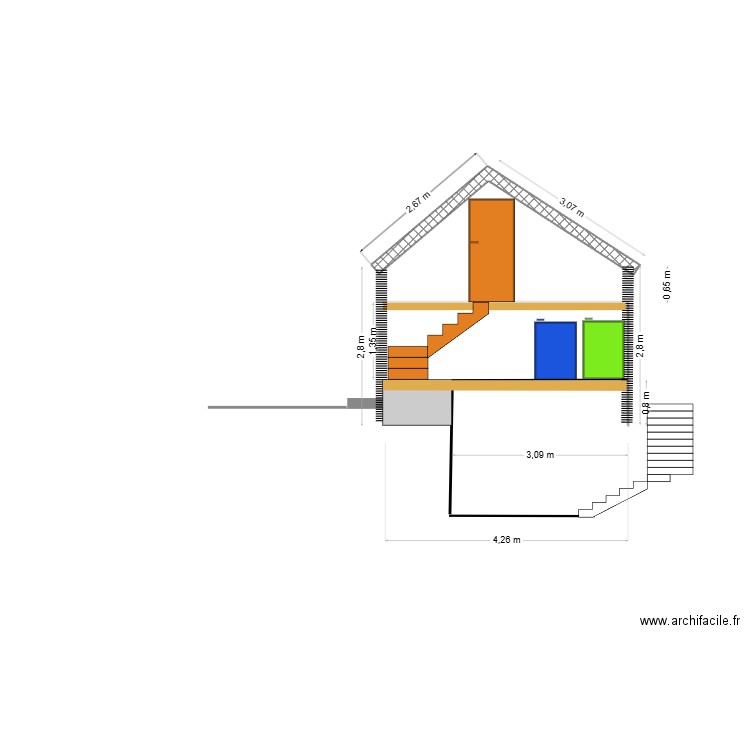 VUE COTE GAUCHE AVEC VU INTERNE 3. Plan de 0 pièce et 0 m2