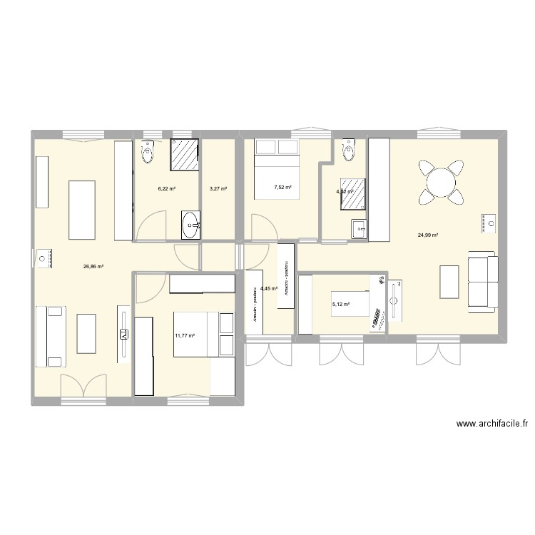 projet un. Plan de 0 pièce et 0 m2