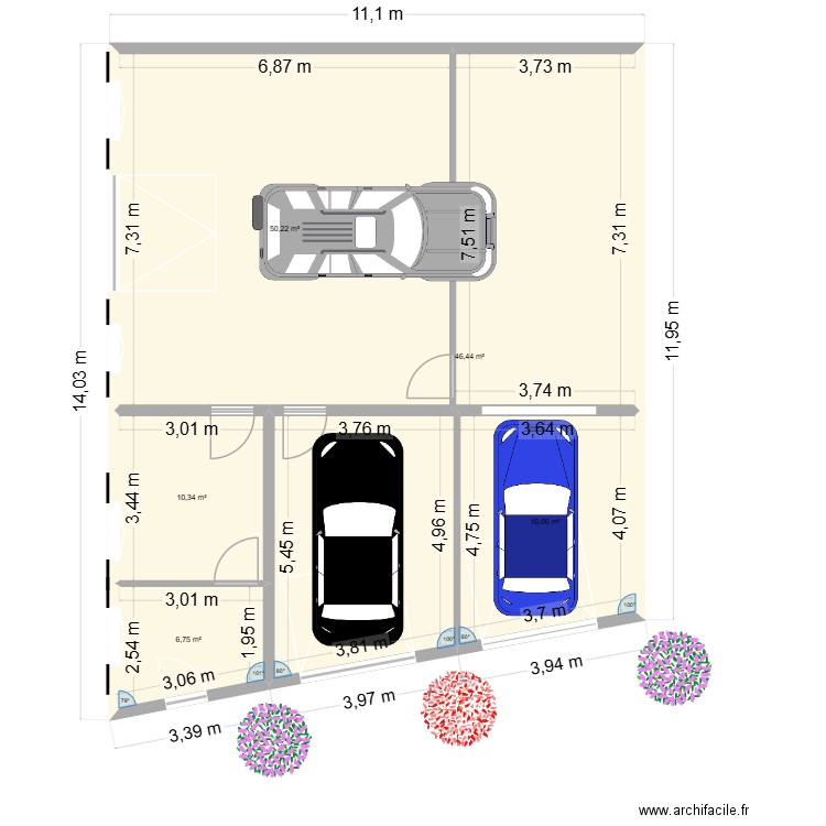Fissou. Plan de 5 pièces et 130 m2