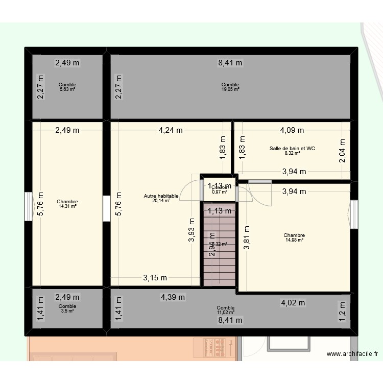 BILLEAU. Plan de 23 pièces et 1230 m2