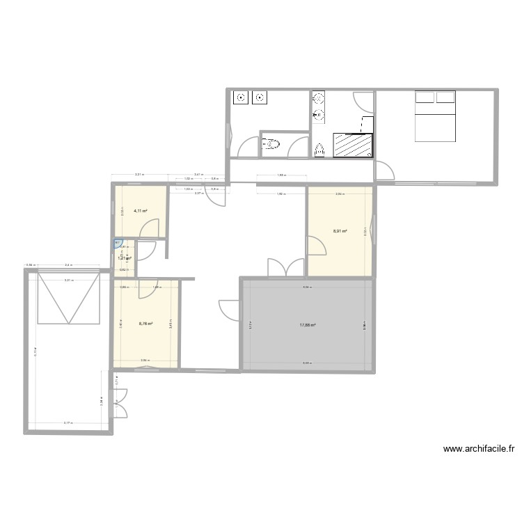 projet agrandissement 83 chemin Kerbel 97425 Les Avirons. Plan de 0 pièce et 0 m2