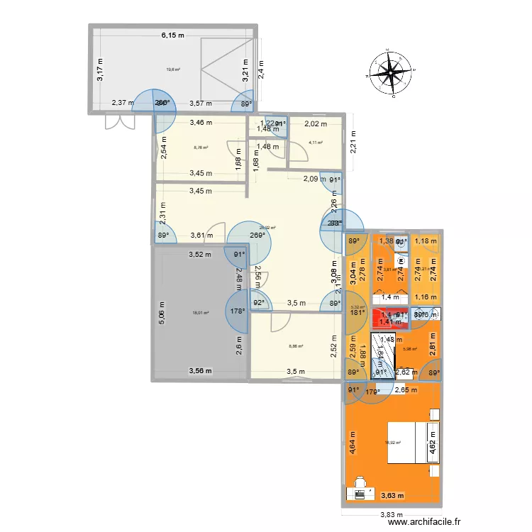 projet agrandissement 83 chemin Kerbel 97425 Les Avirons. Plan de 13  et 126 m²