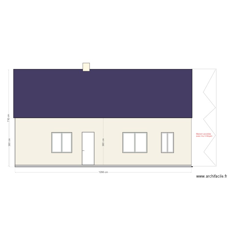 Facade EST Maggy etat actuel 01. Plan de 0 pièce et 0 m2