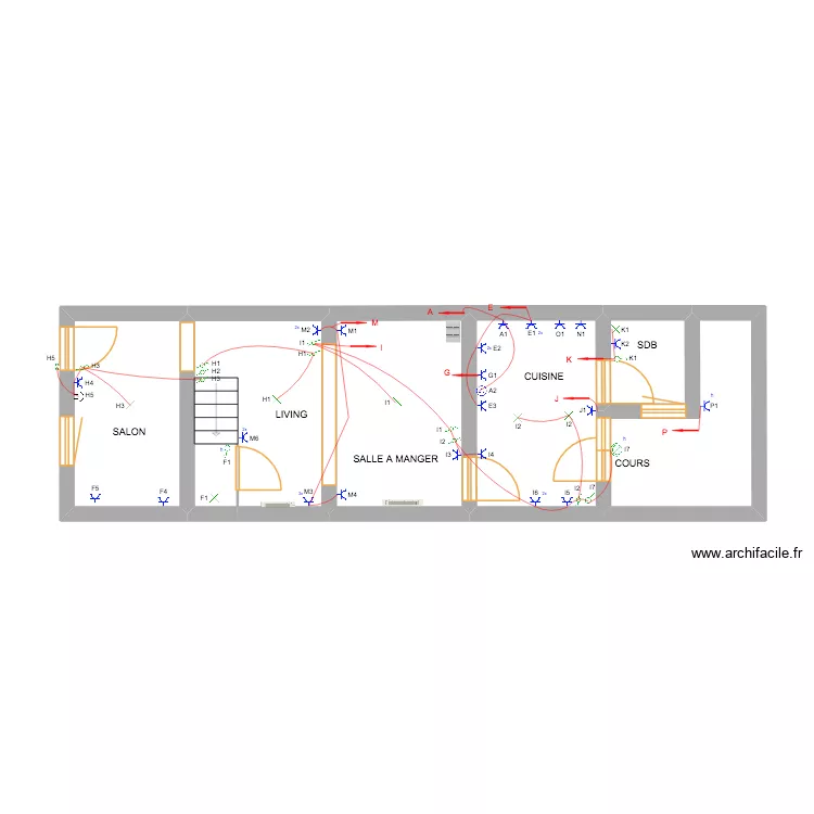 Fleurus. Plan de 12 pièces et 117 m² Fleurus. Plan de 12 pièces et 117 m²