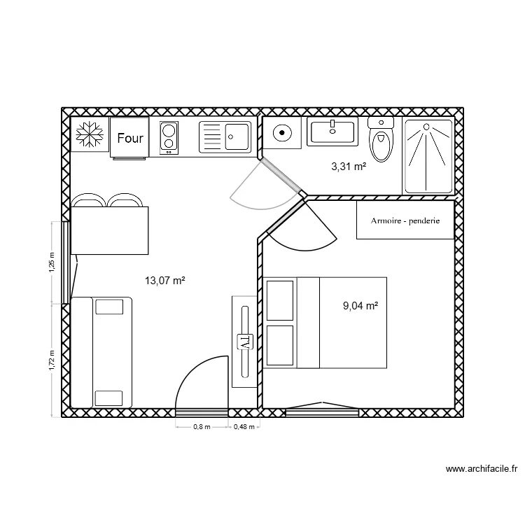 JURANCON APPARTEMNET 1. Plan de 
