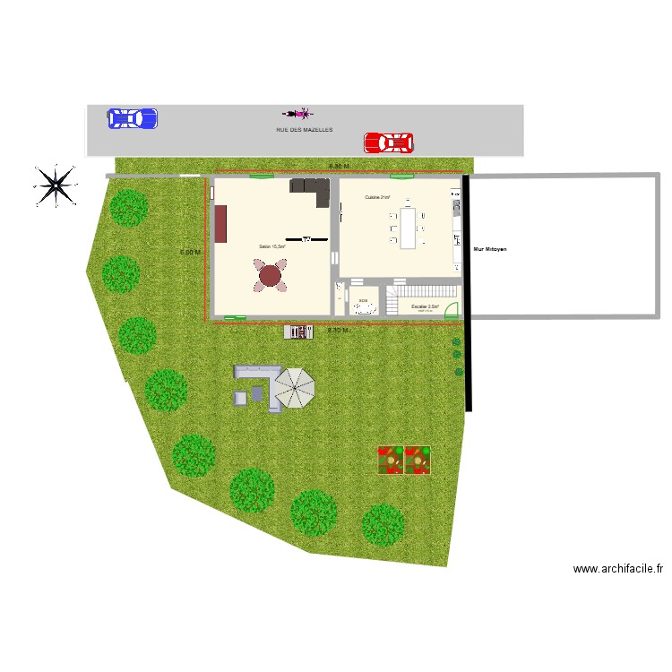 Arnol Christophe plan de masse. Plan de 5 pièces et 287 m2