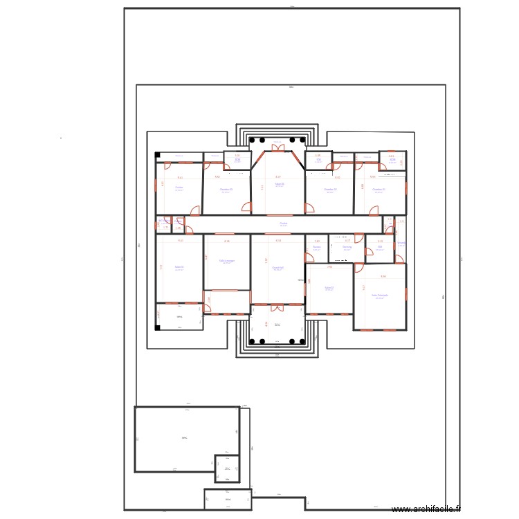 ngak 3. Plan de 44 pièces et 3014 m2