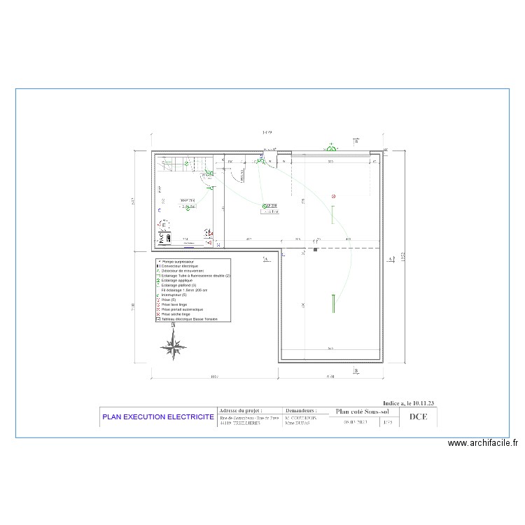 DUPAS PLAN ELEC SOUS SOL. Plan de 0 pièce et 0 m2
