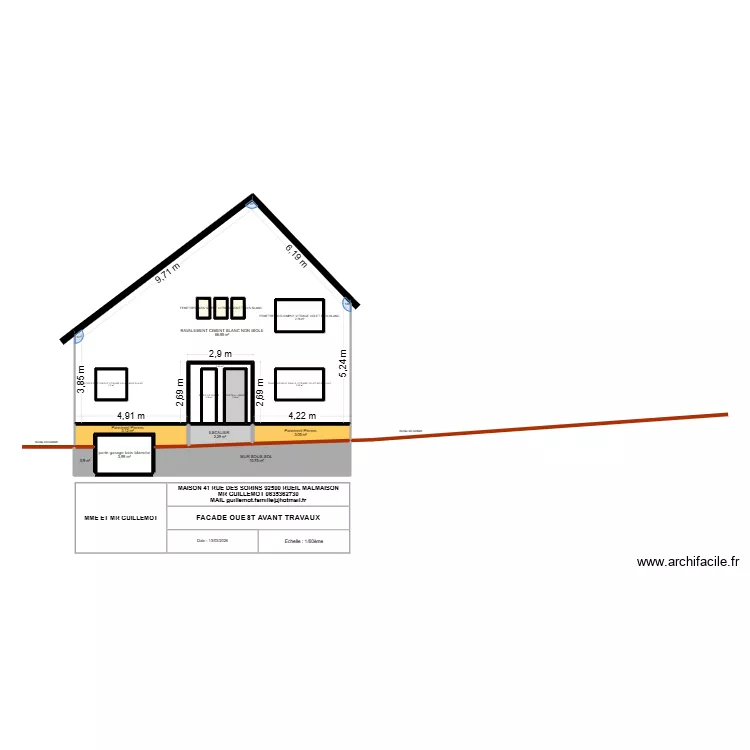 SORIN FACDE OUEST avant. Plan de 16 pièces et 116 m²