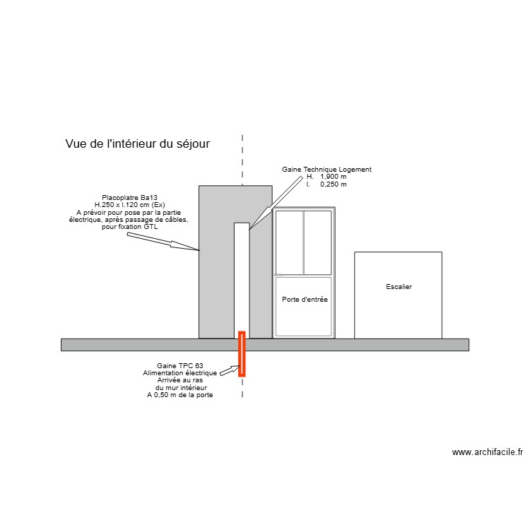 Mur avec porte Seb. Plan de 0 pièce et 0 m2