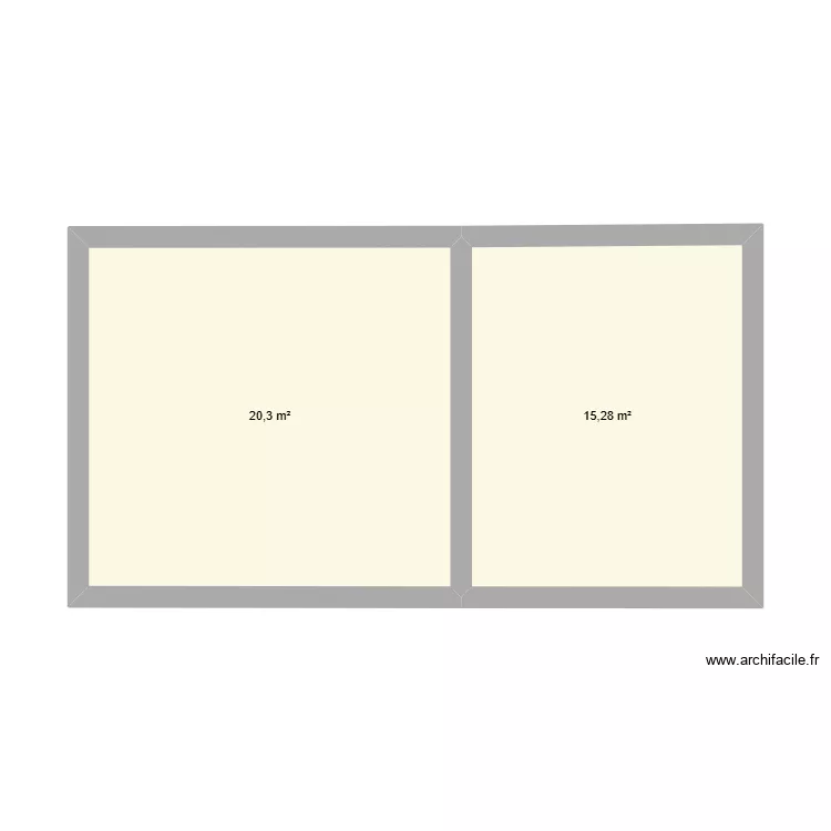 Poissy. Plan de 2 pièces et 36 m²