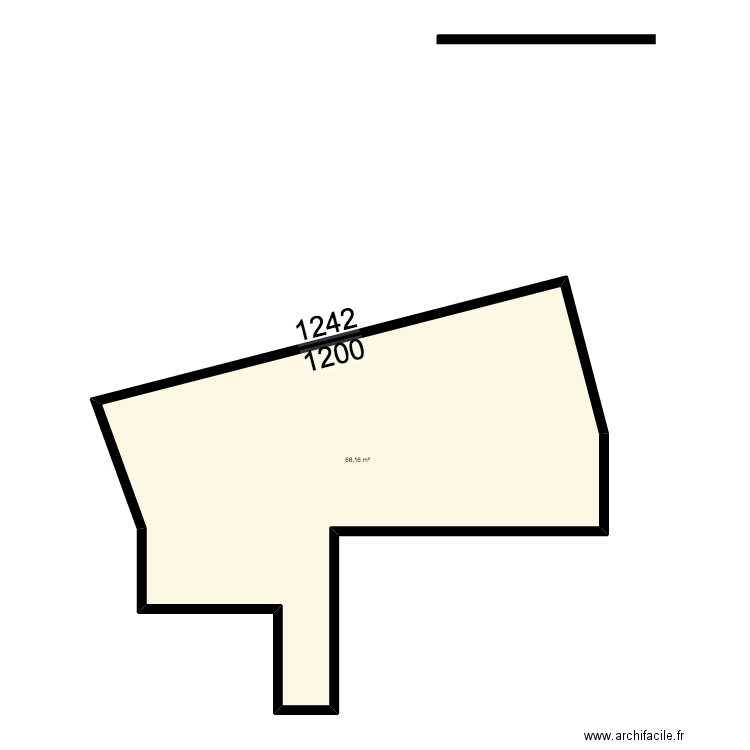 BI 17264.. Plan de 1 pièce et 68 m2