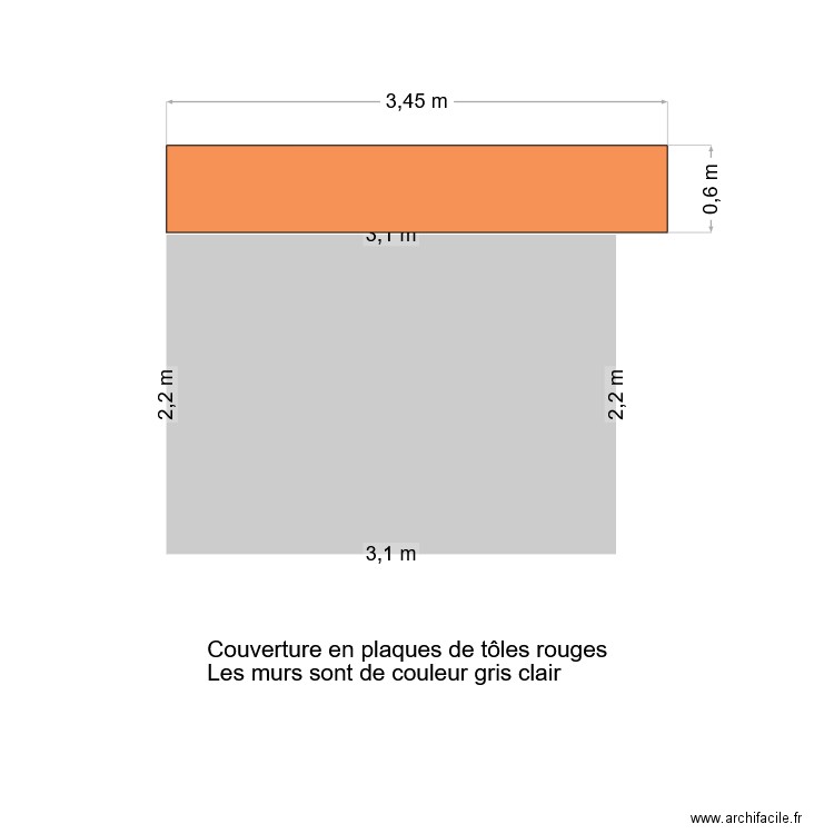 DP4 - Plan de côté abri de jardin parking (face est). Plan de 0 pièce et 0 m2