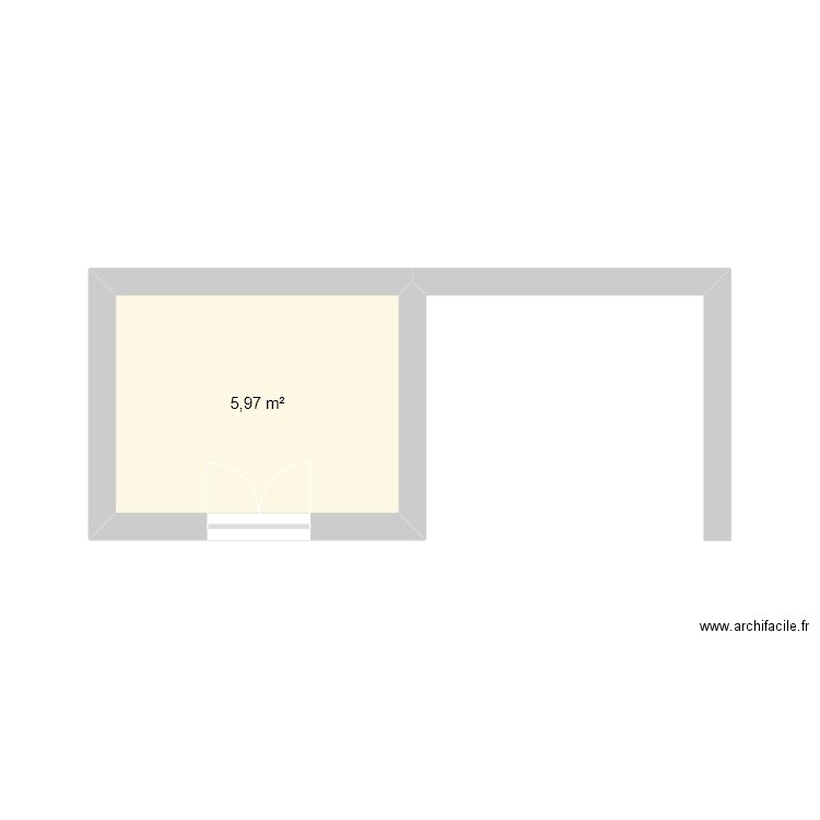 Abri bois jardin. Plan de 1 pièce et 6 m2