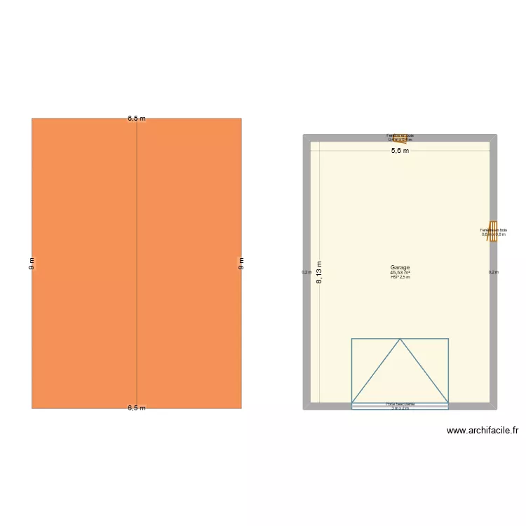 3D ArchiFacile PRO 2. Plan de 1  et 46 m²