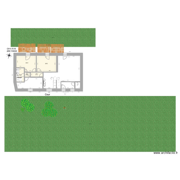 CH 4/5/6 plan masse actuel 20/12/25. Plan de 5 pièces et 42 m2