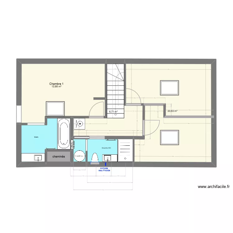 Etage Plomberie. Plan de 