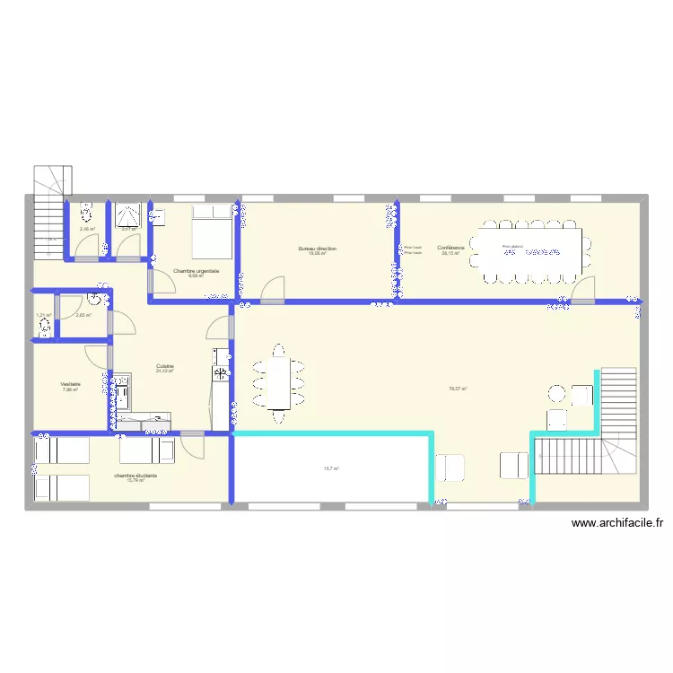Premier etage 1 electricit&eacute; visible uniquement. Plan de 