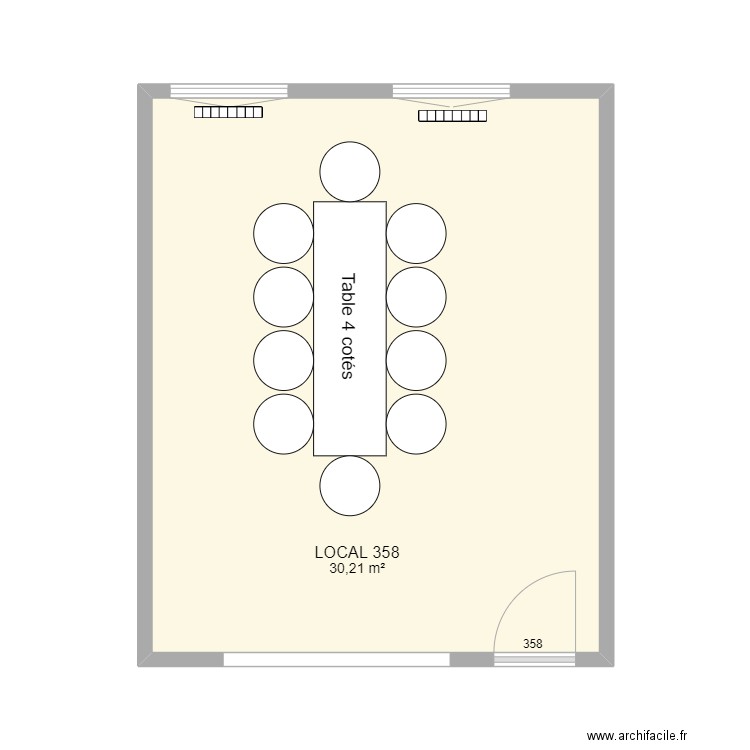 LOCAL 358. Plan de 1 pièce et 30 m2