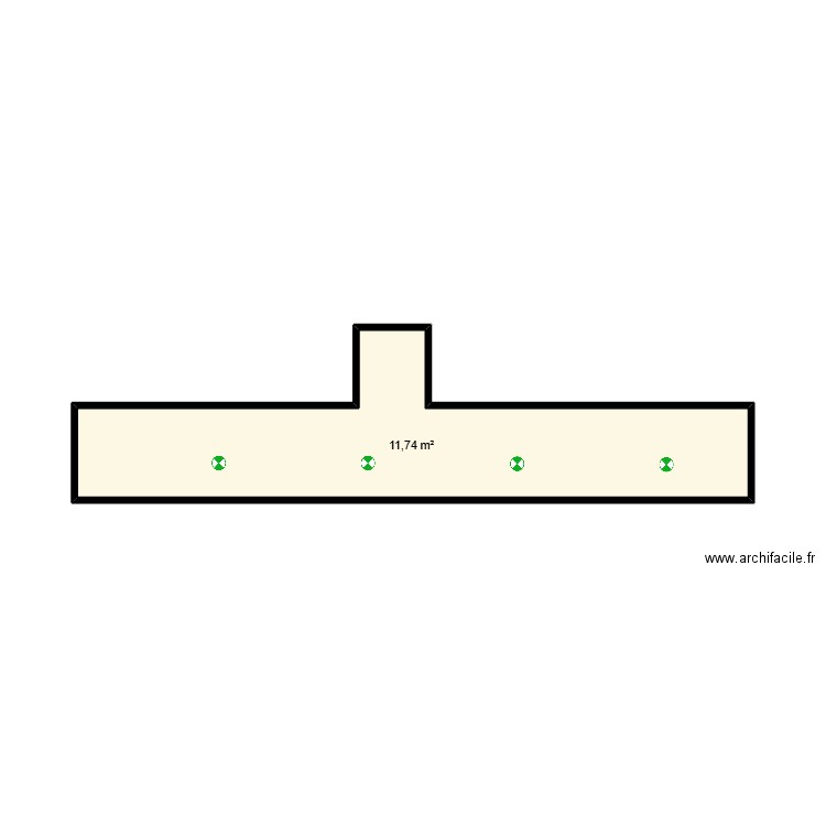 couloir. Plan de 1 pièce et 12 m2