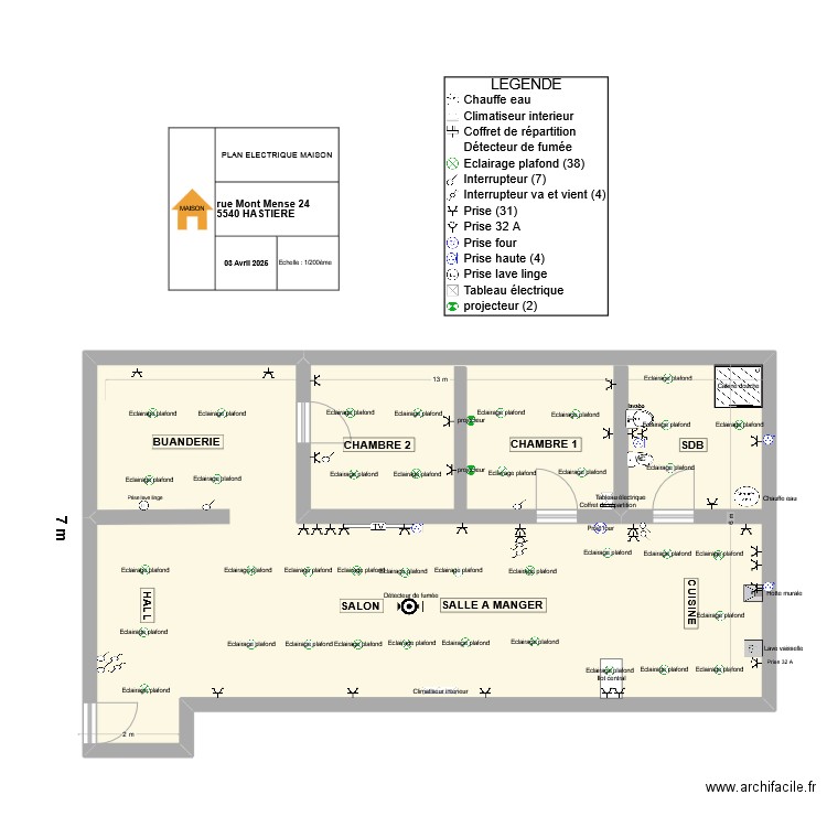 MAISON A HASTIERE 2. Plan de 1 pièce et 81 m2