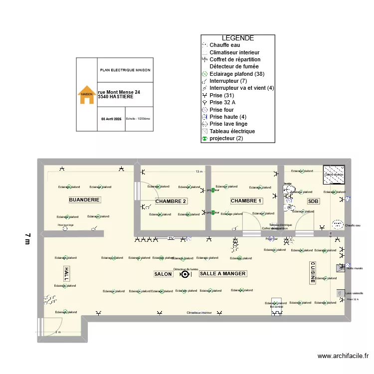 MAISON A HASTIERE 2. Plan de MAISON A HASTIERE 2. Plan de