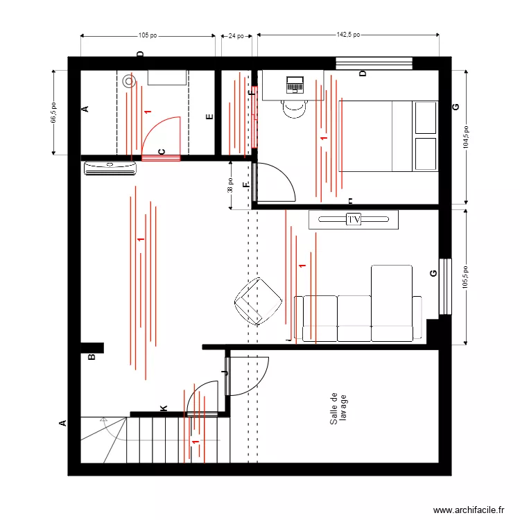 daigle s-sol Pose. Plan de 