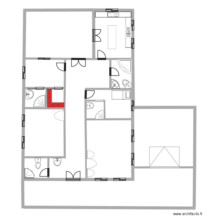 maison mohamed 3. Plan de 2 pièces et 58 m2