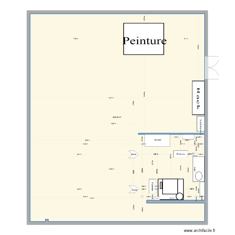 ebavurage. Plan de 1 pièce et 249 m2