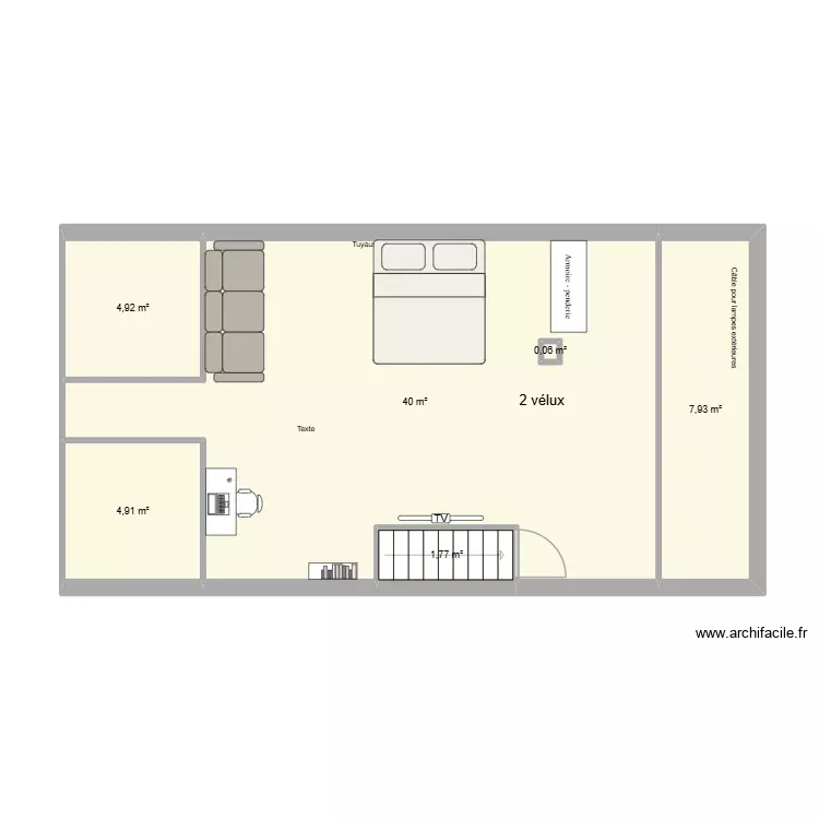 Sommauthe meublé 1. Plan de 6 Pièces et 60 m² Sommauthe meublé 1. Plan de 6 Pièces et 60 m²