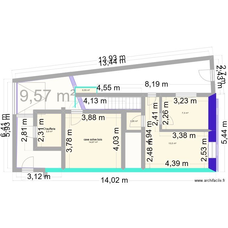 AF-100625. Plan de 12 pièces et 102 m2