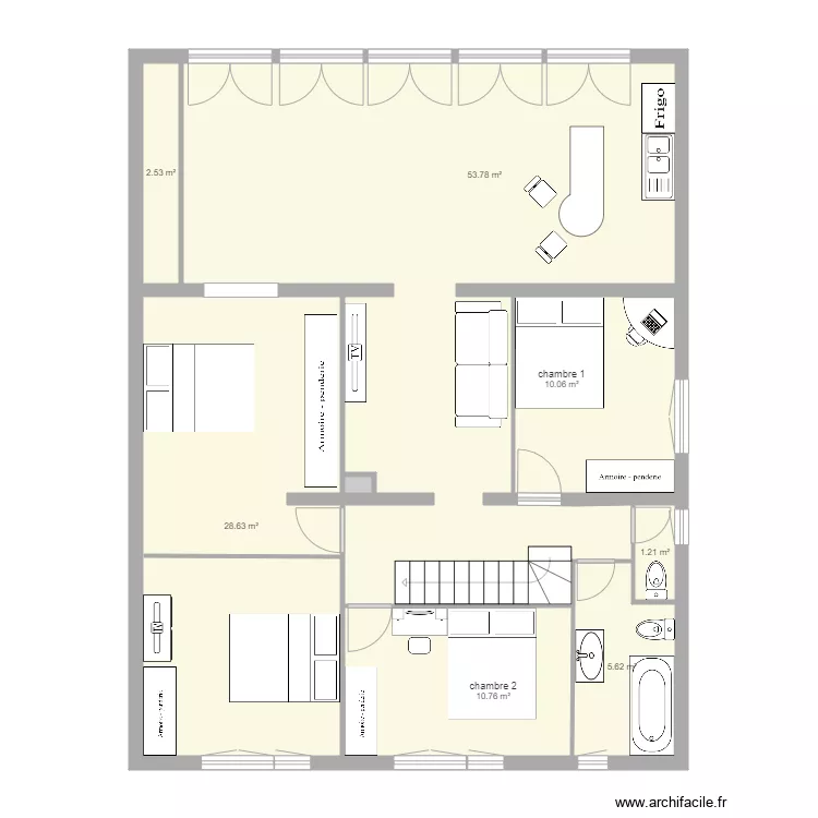 Etage mésange aprés travaux v10. Plan de 8 et 113 m² Etage mésange aprés travaux v10. Plan de 8 et 113 m²