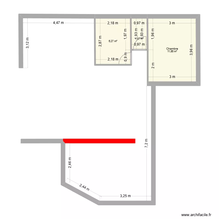 gael. Plan de 3  et 20 m²