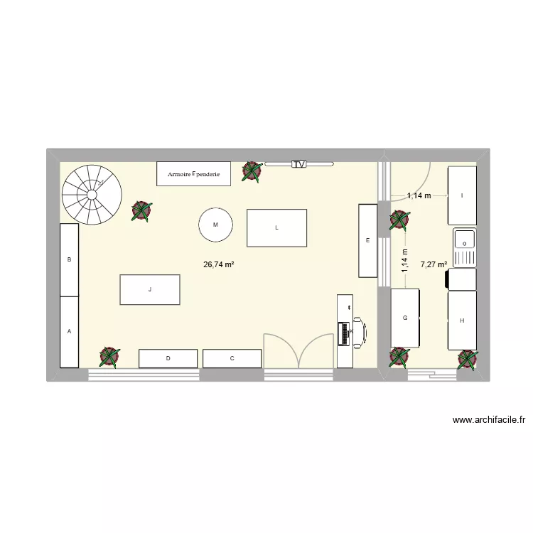 ethan. Plan de 2 pièces et 34 m² ethan. Plan de 2 pièces et 34 m²