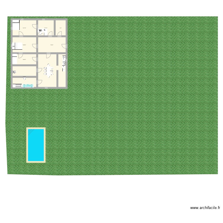 La maison sigma. Plan de 8 pièces et 118 m2