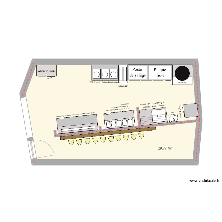 WORLDCOOK. Plan de 1 pièce et 30 m2