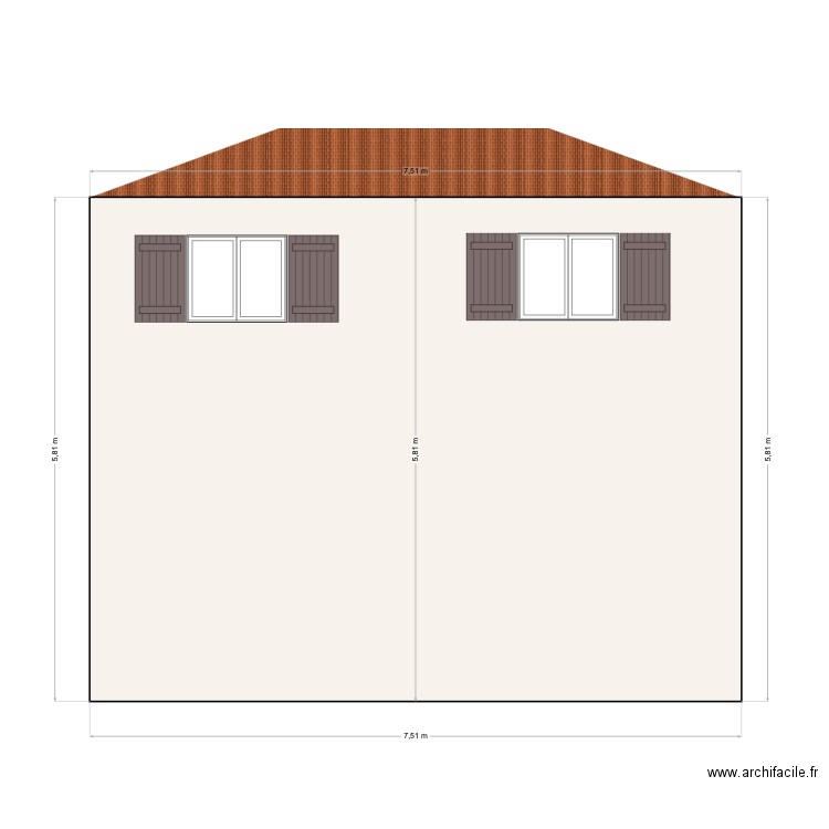 KAABECHE FAÇADE EST - PRINCIPALE. Plan de 0 pièce et 0 m2