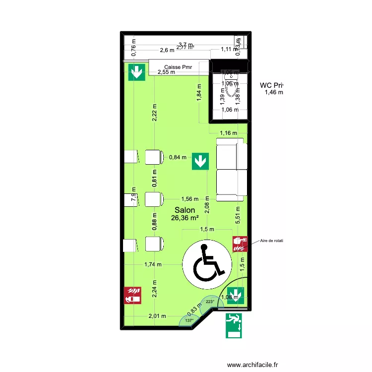 Plan d\'implantation SPACE BARBER\'S. Plan de 4 pièces et 31 m² Plan d\'implantation SPACE BARBER\'S. Plan de 4 pièces et 31 m²