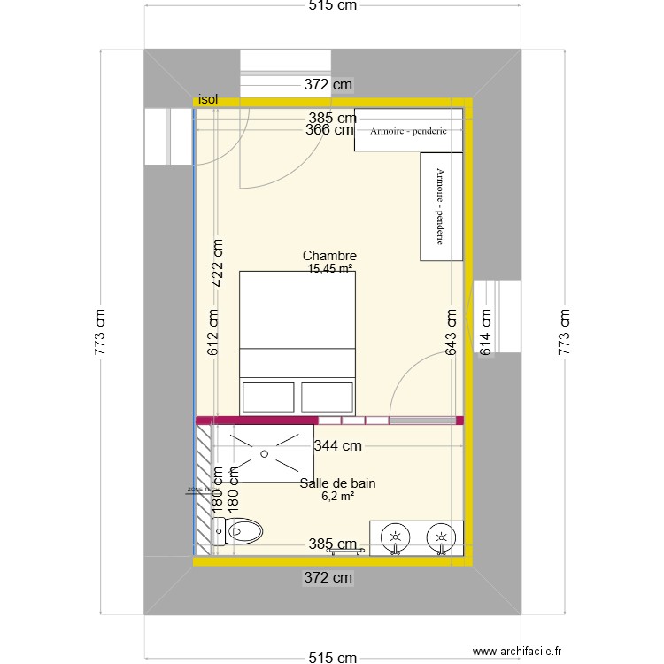 SCOARNEC. Plan de 5 pièces et 24 m2