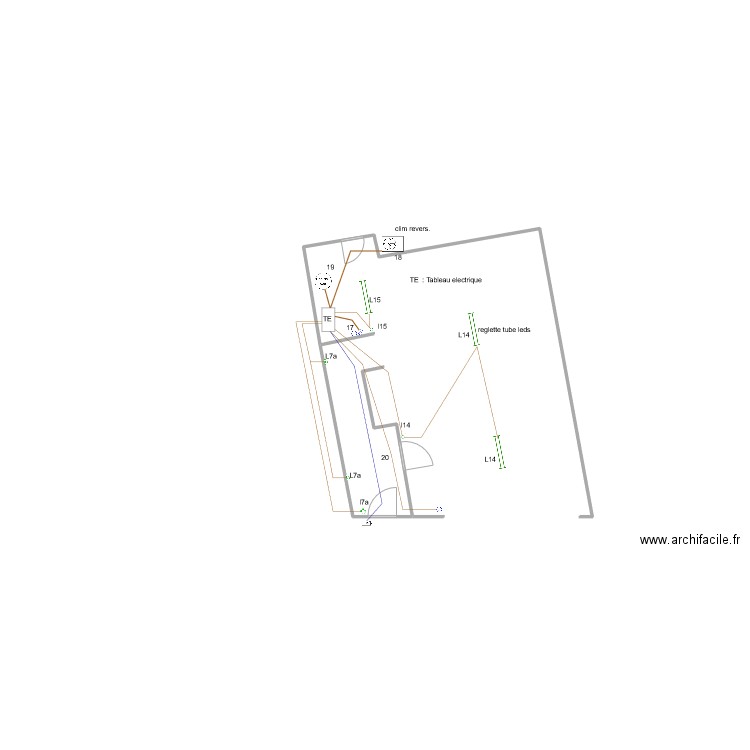 electricité garage. Plan de 0 pièce et 0 m2