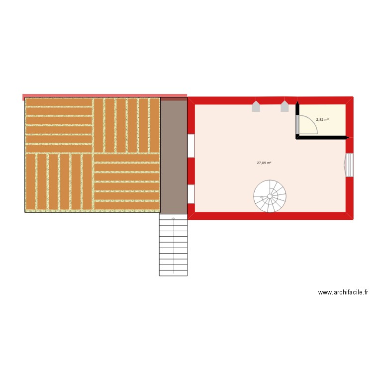 etagegrandcamp. Plan de 2 pièces et 30 m2