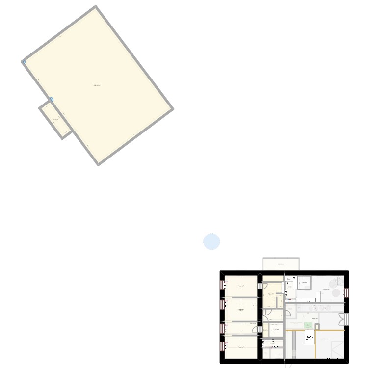 Plan Cure. Plan de 29 pièces et 711 m2