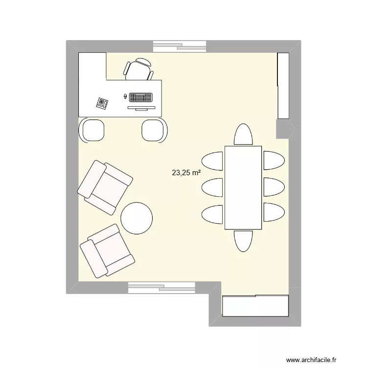 Bureau Amel. Plan de 1  et 23 m²