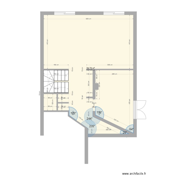 Villa Myriam Rouxel-Pretou Bottens. Plan de 1 pièce et 55 m2