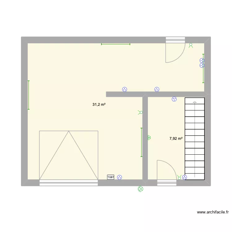 ss Brunoy. Plan de 2 Pièces et 39 m² ss Brunoy. Plan de 2 Pièces et 39 m²